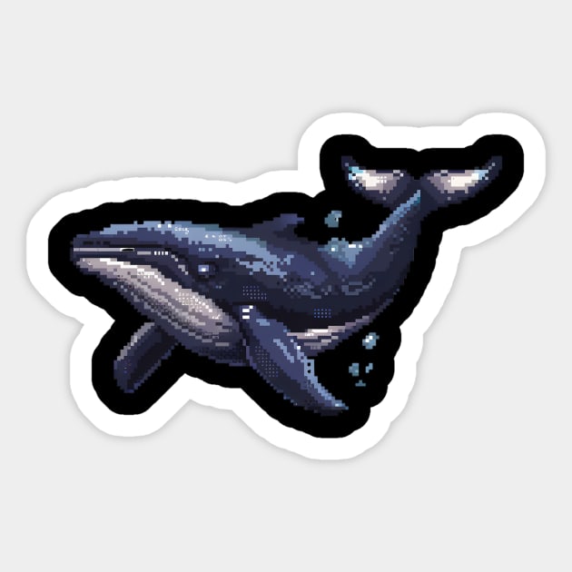 Pixelated Whale Artistry Sticker by Animal Sphere